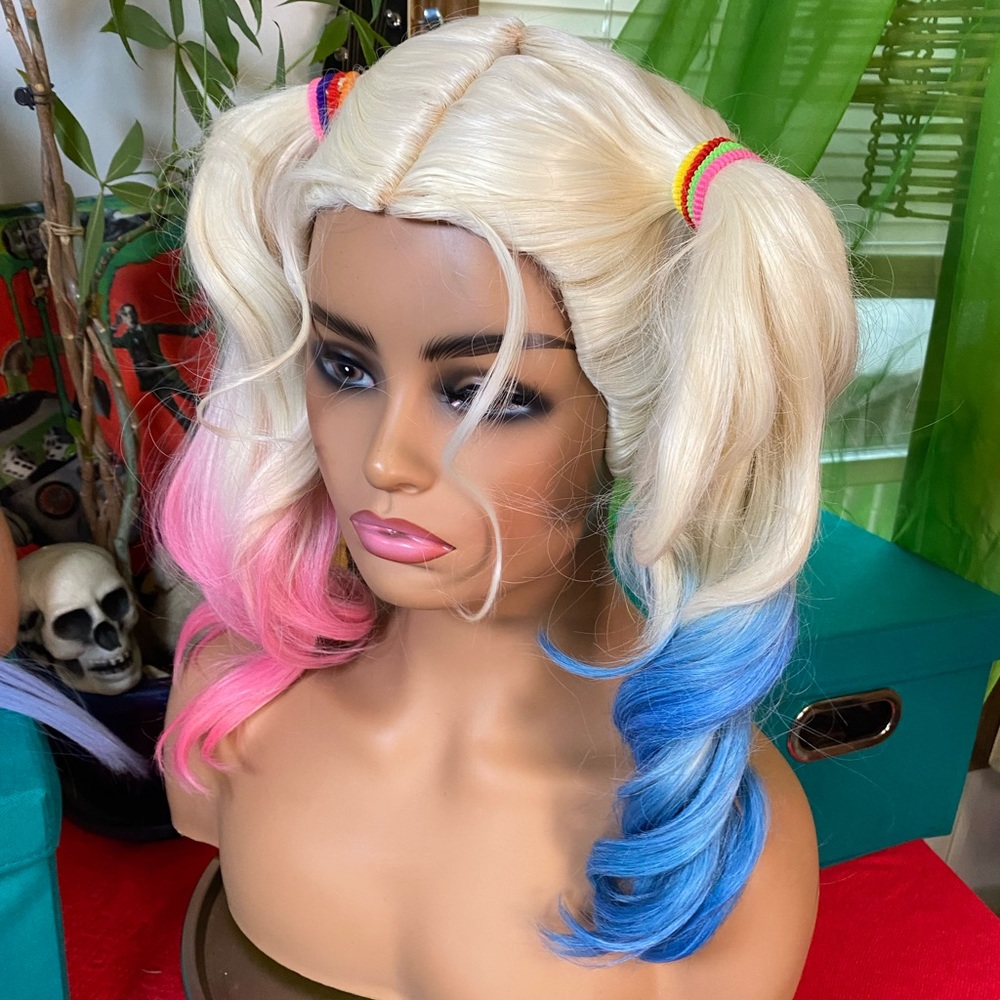 Harley Quinn pigtail cosplay wig